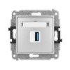Icon Mechamizm Gniazda Pojedynczego Usb A-A 3.0 Srebrny Metalik 7Igusb-5