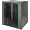Wall enclosure, 19", 16 U, (H x W x D) 789 x 600 x 600 mm, IP20, sheet steel, black, DN-19 16U-6/6-EC-SW