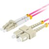 Patchcord światłowodowy MM LC/UPC-SC/UPC duplex 3mm OM4 magenta 3m LANBERG