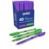 Swash BBT40PUR D840 Premium Triangle BP Rubber Grip Purple Pens - 3 FREE