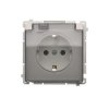 Simon Basic Gniazdo wtyczkowe Schuko do wersji IP44 (moduł) 16A, 250V~, zaciski śrubowe biały. Klapka transparentna BMGSZ1B.01/1