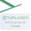 Laminat grawerski 1,3mm biało/zielony 815 formatka 300x200mm 30x20cm do obróbki laserowej