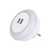 Lampka nocna LED z ładowarką USB 2 porty USB 2.4Amax (suma) RETLUX Lampa