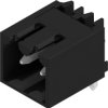 Pin header, 2 pole, pitch 3.5 mm, angled, black, 1683240000