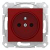 SEDNA Gniazdo pojedyncze z uziemieniem z przesłonami czerwony SDN2800441 SCHNEIDER ELECTRIC