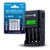 ZESTAW Ładowarka akumulatorków Ni-MH everActive NC-450 + 4x Akumulatorki R03 / AAA Panasonic Eneloop 800mAh