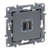 NILOE SELECTION Gniazdo 2xUSB typ a + c 3 A stal 762397 LEGRAND