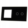 Livolo CZARNY PANEL SZKLANY 2 + MIEJSCE NA GNIAZDO 702G-62