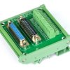 ELECTRONICS-SALON DIN Rail Mount D-SUB DB25 Male/Female Header Interface Module, DSUB Breakout Board.