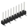 Pin header, 9 pole, pitch 2.54 mm, angled, black, 10047555
