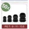 Quadrios 24CA389 Cable gland Black Polyamide 50 pcs PG7 PG9 PG11 PG13.5
