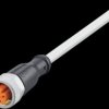 Sensor actuator cable, M12 cable socket, straight, A to open end, 5 pole, 5 m, PUR, gray, 4 A, EVW168