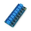 Moduł przekaźników 8 kanałów z optoizolacją - styki 10A/250VAC - cewka 5V - niebieski