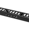 Organizator Kabli Rack 19 1U Grzebieniowy Zamykany Metalowy Czarny Z Przesputami