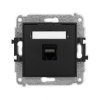 ICON Mechanizm gniazda komputerowego pojedynczego 1xRJ45, kat. 6A, 8-stykowy czarny mat 12IGK-7