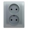 VENA Gniazdo podwójne b/u aluminium 514035