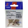 ForgeFix FPKMPS450Y Multi-Purpose Pozi Screw CSK ST ZYP 4.0 x 50mm ForgePack 10