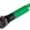 Lampka kontrolna do montażu panelowego 24V dc, zielona 8mm LED Końcówka lutownicza RS PRO
