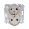 Simon 54 Nature Gniazdo Podwójne Z/U 16A 250V Z Przesłonami Złoty Dgz2mzn.01/44