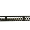 GT Networks Panel krosowy 19 1U 24 gniazda RJ45 kat. 6A ekranowane STP czarny