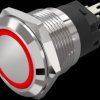 Vandal-proof pushbutton, silver, illuminated  (red/green), mounting Ø 19 mm, IP65/IP67, 82-5151.11A4