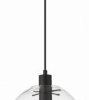 Lampa wisząca czarna Puerto z przezroczystym kloszem w kształcie kuli LP-004/1P M BK Light Prestige