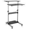 LogiLink BP0070 Mobile Sit-Stand Workstation Height Adjustable 70x70.5 cm Silver
