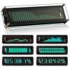 AK2515-V3.0 Bluetooth VFD Audio Spectrum Indicator 3.5mm Input Dual Type-C Port Spectrum Analyzer Clock with Visual Display