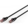 Patch cable, RJ45 plug, straight to RJ45 plug, straight, Cat 6, U/UTP, PE, 3 m, black, DK-1617-030-OD