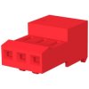 Socket housing, 3 pole, pitch 2.54 mm, angled, red, 3-640468-3