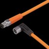 Sensor actuator cable, M8 cable plug, straight, A to M8 cable socket, angled, A, 3 pole/3 pole, 1 m, PVC, orange, 3 A, EVT156