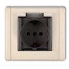Flexi Gniazdo Bryzgoszczelne Z/U Schuko (Klapka Dymna) Beżowy 1Fgpb-1Sdp