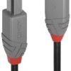 Lindy 36670 Kabel USB 0,2 m USB 2.0 USB A USB B Czarny, Szary