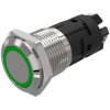 EAO 82-4552.1133 16mm Illum PButton Alu Flush Screw Mom. Ag Ring Green 12VAC/DC