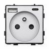 Gniazdo elektryczne z uziemieniem z USB A+C 20W grafitowe podtynkowe (moduł bez ramki) - TAWOIA Glass