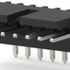 Pin header, 8 pole, pitch 2.54 mm, angled, black, 3-647051-8