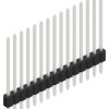 Pin header, 15 pole, pitch 1.27 mm, straight, black, 10060190
