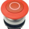 Mushroom pushbutton, unlit, groping, waistband round, red, front ring silver gray, mounting Ø 22.5 mm, 216720