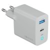 Ładowarka sieciowa GaN PD 1x USB-C 1x USB 45W srebrna