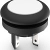 Pushbutton, 1 pole, white, illuminated  (white), 0.1 A/35 V, mounting Ø 16.2 mm, IP65/IP67, 1.15.210.121/2200