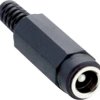 DC jack, pin Ø 2 mm, hole Ø 5.7 mm, black, NEK/J 210