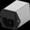 IEC inlet filter C14, 50 to 60 Hz, 6 A, 250 VAC, faston plug 6.3 mm, 2-6609115-2