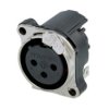 XLR panel socket, 3 pole, gold-plated, NC3FBH2-DA