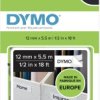 Taśma do nadruku D1 DYMO S0718060, 12 mm x 5.5 m, Kolor taśmy: biały / Kolor nadruku: czarny DYMO S0718060, 12 mm x 5.5