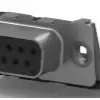 D-Sub socket, 9 pole, standard, equipped, angled, solder pin, 1-106505-2