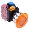 YW4L-M4E11Q4A Amber 24V illuminated 22mm Metal Bezel Mushroom Momentary Push Button Switch 1NO-1NC IP65 IDEC