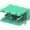 Pin header, 3 pole, pitch 5 mm, angled, green, 282812-3