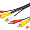 Kabel Przyłączeniowy Composite Audio Video, 3 X Cinch Z Przewodem Wideo Rg59...