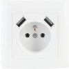Gniazdo pojedyncze z uziemieniem z USB VCX LC 13A Biały