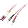 LINDY 46352 Fibreglass FO Cable LC-ST 3m 50/125µm Multimode OM4 Pink